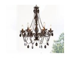 DELIFE Kronleuchter Gypsy Starlight 55 cm Schwarz 6 armig, Hängeleuchten