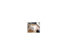 DELIFE Sitzwürfel Dado 45x45 cm Weiss klassischer Sitzhocker, Sitzhocker / Sitzwürfel