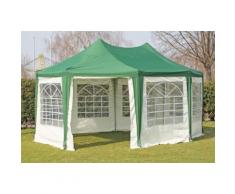 Pavillon 4x5,5m grün Polyester / PVC Pagodenzelt Arabica wasserdicht