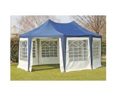 Pavillon 4x5,5m blau Polyester / PVC Pagodenzelt Arabica wasserdicht