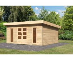 KARIBU Gartenhaus Tecklenburg 3 PREMIUM 40 mm naturbelassen