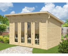 SKAN HOLZ Blockbohlenhaus Ostende 1 28 mm Trend naturbelassen