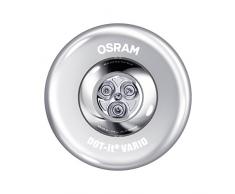 Osram LED-UnterbauSpot, Dot-it, silber, Spot mit Drückfunktion, batteriebetrieben, zum kleben geeignet, 80 ° Ausstrahlungswinkel, Tageslilcht - 7000K