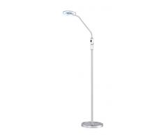 Action Stehleuchte, 1 x LED, 4 W, 24 x 130 x 24 cm, 4000 K, 420 lm, Energieeffizenzklasse A+ mit Leselupenfunktion und Schalter, 1-flammig, Laurel, silber 370801700000