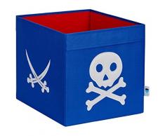 STORE.IT 671909 groÃe Ordnungsbox offen, Aufbewahrungsbox, passend für Kallax, Expedit, Polyester, 38 x 32 x 32 cm, Pirat, blau und rot