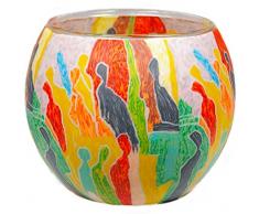 Himmlische Düfte Geschenkartikel CC218 Tischdekoration, People Windlicht Glas 11 x 11 x 9 cm, bunt