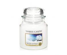 Yankee Candle Classic Housewarmer Mittel, Season Of Peace, Duftkerze, Raum Duft im Glas / Jar, 1275352E