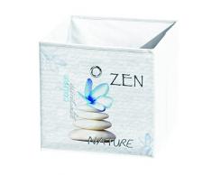 Douceur d Intérieur 6 gmb367bl Aufbewahrungskorb, Polyester Weià 31 x 31 x 31 cm