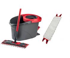 Vileda EasyWring UltraMat Komplett-Set, Bodenwischer und Eimer mit PowerSchleuder sowie extra Ersatzbezug