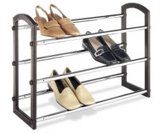 Whitmor 6579-1975 Ausziehbares Schuhregal aus Kunstleder mit 3 Etagen