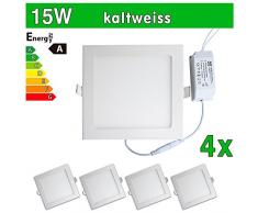 LEDVero 4x Ultraslim LED Panel SMD 2835, 15 W, eckig Deckenleuchte Lampe Einbau Leuchte Licht Strahler, kaltweià SP200