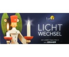 Lumix Classic Mini S Deluxe elfenbein, Basis-Set, 5 Kerzen, 7 Batterien, 1 Fernbedienung, Weihnachts-Beleuchtung von Krinner