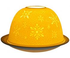 Himmlische Düfte Geschenkartikel DL0006 Schneeflocke Windlicht Porzellan 12 x 12 x 8 cm, weiÃ