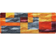 DECO-MAT Rutschfester Teppich-Läufer ohne Rand für den Innenbereich oder Eingangsbereich, 80 x 200 cm, modren / gelb - orange