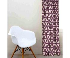 Steinhoff Vorhang Bexhill 140x240cm, 100% Polyester, Retro-Stil, Aubergine/Lachs