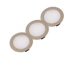 Hera 3-er Set einbauleuchte FR 68-LED, 4 W ww, edelstahloptik, LED24 / 15 W 61056303002
