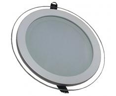V-TAC 4744 12 W LED Panel Einbauleuchte Glas - Rund - 3000 Kelvin warmweisses VT-1202G RD