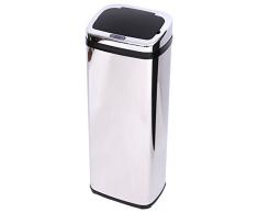 homcom 03-0025 Abfalleimer, Edelstahl, silber, 33 x 25 x 84 cm
