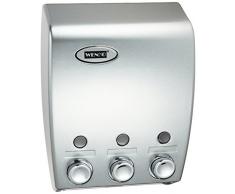 Wenko 21807100 3-Kammer Seifenspender Varese Platin matt, Fassungsvermögen 0,45 L, Kunststoff, 19 x 25 x 8 cm