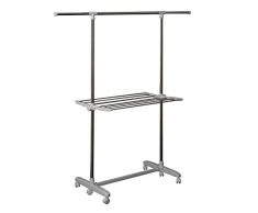 homcom 850-001 Wäscheständer, Edelstahl, silber, 126 x 55 x 154 cm