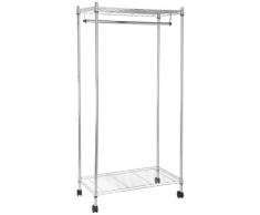 AmazonBasics Kleiderständer mit zwei Ablagen, verchromt