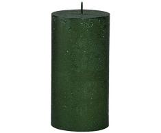 Rustikal 103667640373 Metallic Stumpenkerze, Paraffin Wachs, smaragd grün