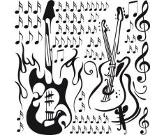 Graz Design 770068_57x57_070 Wandtattoo Wandaufkleber Set für Wohnzimmer Musik Gitarren Noten