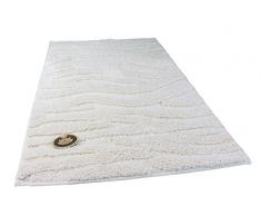 Gözze Badteppich, Mikrofaser Hochflorteppich, 70 x 120 cm, Welle, Natur, 1034-10-070120
