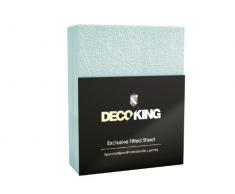 DecoKing 61350 Spannbettlaken für Kinderbett 60 x 140 - 70 x 140 cm Frottee Baumwolle Spannbetttuch, hellblau