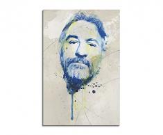 Paul Sinus Art Robert_De_Niro_II_Aqua_90x60cm Wandbild Leinwand, 90 x 50 x 3 cm, mehrfarbig