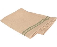 Vaitkute 116009 2-er Set Reinleinen Geschirrtücher Landhaus 47 x 70 cm, 100% Leinen, 60 Celsius waschbar, 350 g/m2, natur / Streifen grün