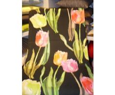 APELT 4173_48x140_89 Tischläufer Tulpe, anthrazit / bunt