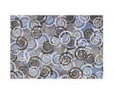 LifeStyle-Mat 100444 Spiralen, rutschfester und waschbarer Teppich, ideal für die Wohnung oder das Büro, 140 x 200 cm, grau / braun / beige