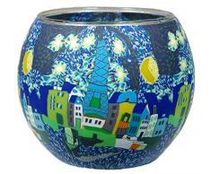 Himmlische Düfte Geschenkartikel CC236 Tischdekoration, Paris Windlicht Glas 11 x 11 x 9 cm, bunt
