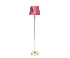 Relaxdays Stehlampe rosa Satin Lampenschirm drapiert und Glasstein 10018989