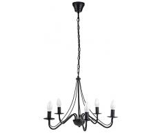 Mathias 3250643 Concerto Kronleuchter 5 Lichter 28 W E14 230 V Durchmesser 52 cm, Höhe 39 cm, Rostbraun, E14 28 wattsW 230 V