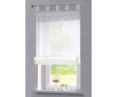 Raffrollo transparent UNI aus Voile mit Schlaufen, 170X100 (HXB), WeiÃ