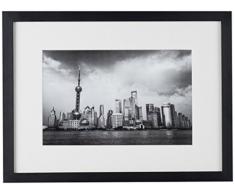 Amaris Elements | Shanghai Foto-Kunst von der GroÃstadt Shanghai in schwarz weiÃ, Wandbild 40x30x5 cm