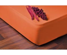 DecoKing 70727 Spannbettlaken für Kinderbett 40 x 100 - 50 x 100 cm Jersey Baumwolle Spannbetttuch, orange