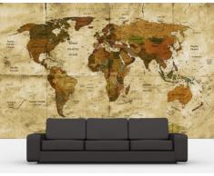 Bilderdepot24 selbstklebende Fototapete Weltkarte retro II 300x230 cm - direkt vom Hersteller