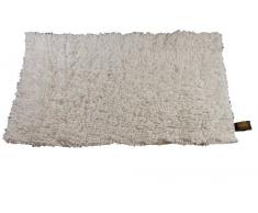 Gözze Teppich, 100% Baumwolle, Wollgarn-Hochfloroptik, 60 x 100 cm, Natur, 1010-0310-74