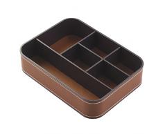 InterDesign 63851EU Laredo Ablage für Kommode für Modeschmuck, Uhren, Brillen - 6 Fächer, Plastik, Dunkelbraun, 15.24 x 20.32 x 5.08 cm