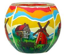 Himmlische Düfte Geschenkartikel CC246 Tischdekoration, Springtime Windlicht Glas 11 x 11 x 9 cm, bunt