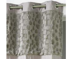 Couleur Montagne Microfaser Top Nachahmung Fourrure Coeurs Vorhang Ringe, taupe, 140Â x 260Â cm
