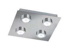 Action Deckenleuchte, 4-flammig, Veneta, 4 x LED, 3 W, 25 x 4 x 25 cm, 3000 K, 210 lm, nickel matt 987104640000