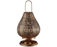 Trio Leuchten Tischleuchte Jasmin Metallschirm, kupfer antik 503700162