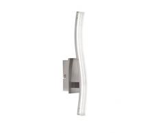 WOFI Wandleuchte, 1-flammig Kennett 1 x LED / 7, 2 W, 7 x 35 x 7, 5 cm, 3000 k, 560 lm, Energieeffizenzklasse A+ inklusive Schalter, nickel matt 4770.01.64.0000