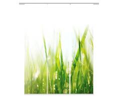 Home fashion 88965-168 grün PLYMOUTH Digitaldruck Schiebevorhang 3-er Set, Stoff, grün, 245 x 60 x 245 cm