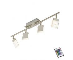 Briloner Leuchten 2530-042 LED Deckenstrahler, Farbsteuerung/Farbwechsel mit Fernbedienung, dimmbar, schwenkbar