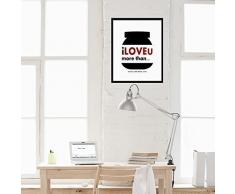 Walplus 29 x 92 cm Wand Aufkleber Abnehmbar Rahmen Nutella Zitat Wandbild Kunst Abziehbilder Vinyl Home Dekoration DIY Living Schlafzimmer Décor Tapete Kinder Zimmer Geschenk, Schwarz/WeiÃ
